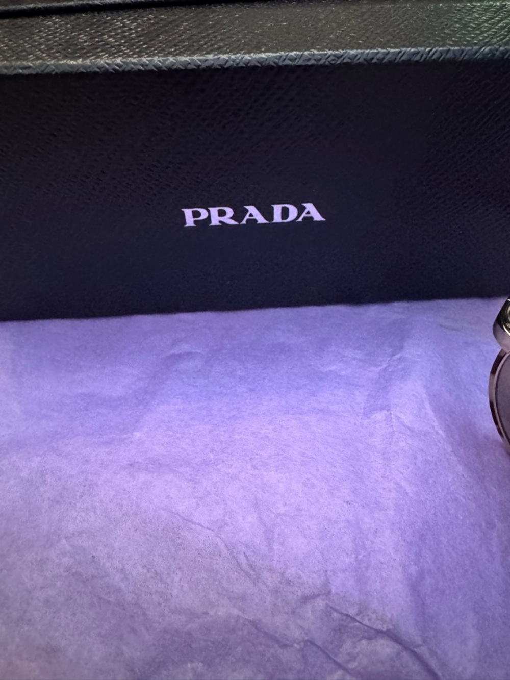 Prada Womens Round Metal Sunglasses in Gold with mirrored Lenses - Picture 2 of 9